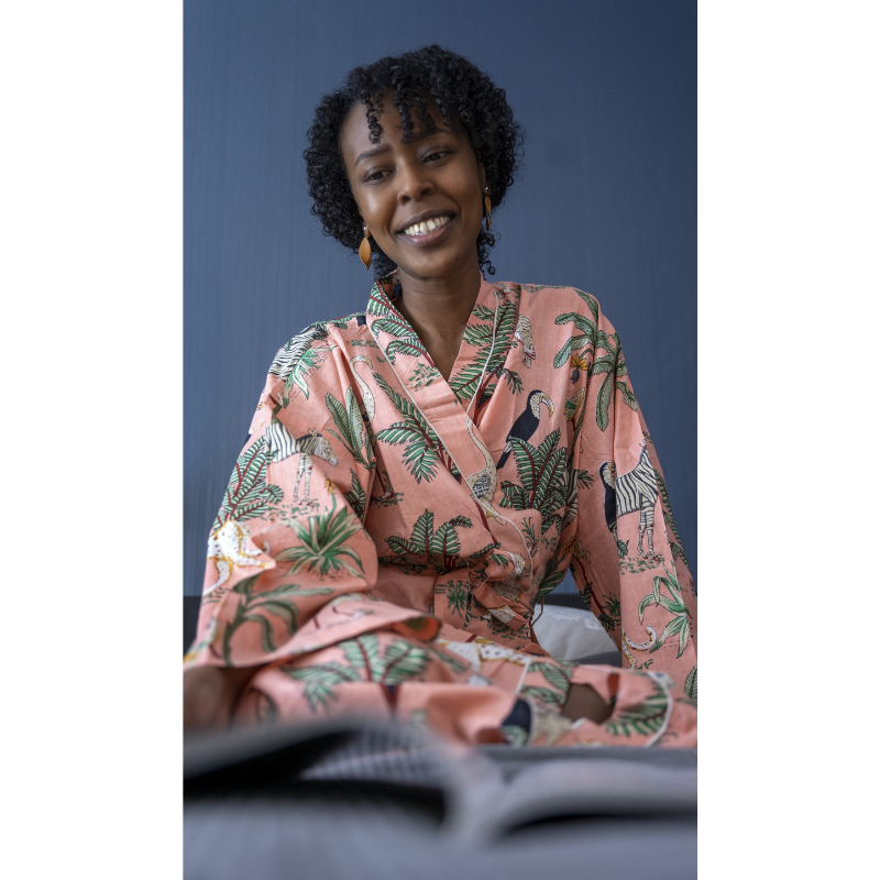 Pink Animal Print Kimono