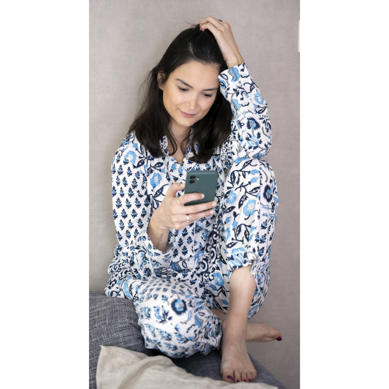 Blue Multi-Pattern Pyjama