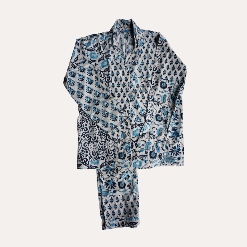 Blue Multi-Pattern Pyjama